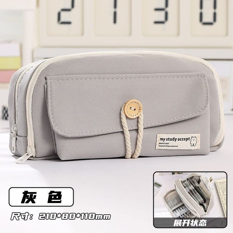 笔袋超大容量铅笔盒文具盒小学生初中ins风简约高中生文具袋Extra-Large Capacity Pencil Case / Stationery Case for Elementary, Middle, and High School Students – Minimalist Design