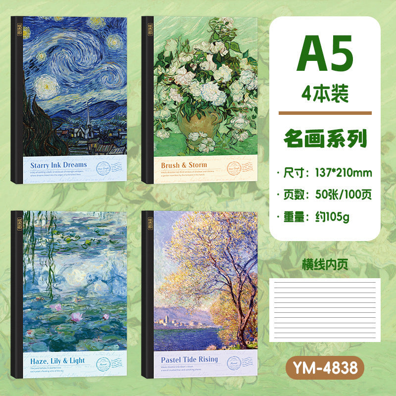 A5笔记本记事本高颜值学生冷胶卡通平摊本文具礼品本子A5 Notebook: Stylish Student Notebook with Cold-Laminated Cartoon Design, Lies Flat—Stationery Gift Notebook