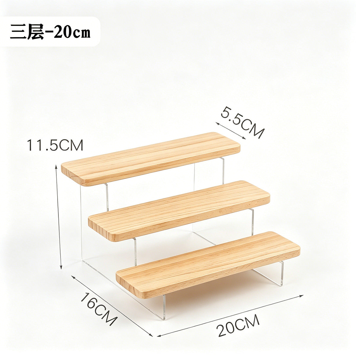 复古实木展示架亚克力透明阶梯架盲盒摆件手办桌面置物架陈列架Vintage solid wood display stand, transparent acrylic tiered stand, blind box figurines, collectables, desktop organiser, display rack