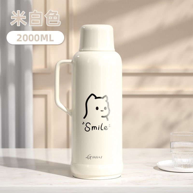 捷安玺大容量家用暖水壶加厚玻璃内胆热水瓶学生专用宿舍保温壶Large-Capacity Household Electric Kettle with Thickened Glass Liner—Insulated Water Bottle for Student Dormitories