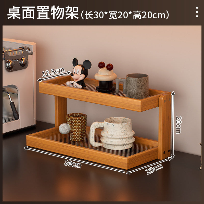 博古架多层楠竹小型桌面茶具架子置物架展示柜台面桌上茶杯收纳架Multi-tiered nanmu bamboo display cabinet, small tabletop tea set stand, storage rack, display cabinet, tabletop teacup organiser