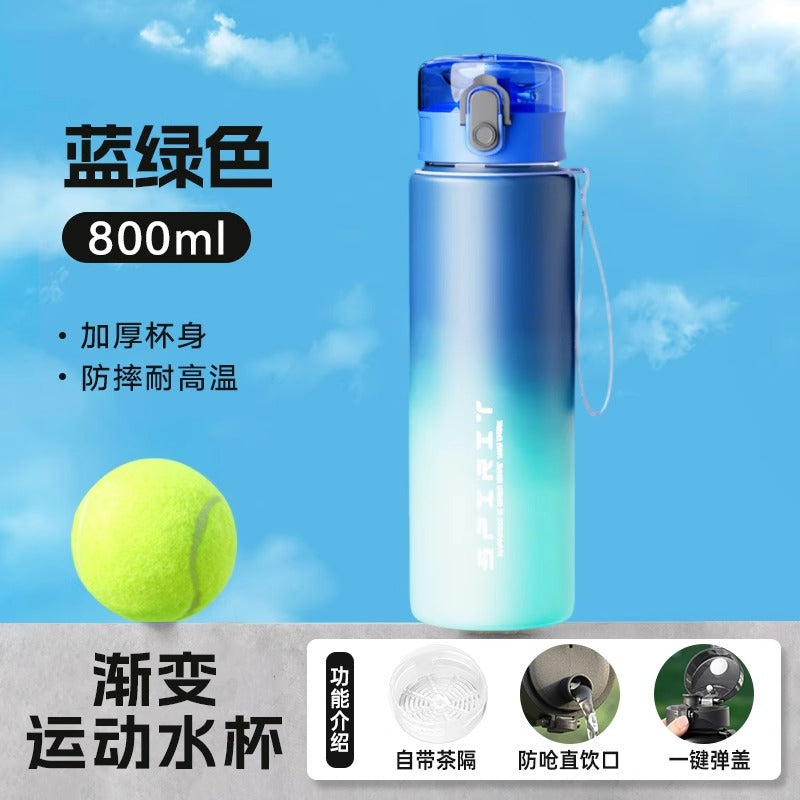 捷安玺水杯大容量男女儿童学生上学专用运动水壶夏季便携塑料杯子Large-Capacity Water Bottle for Men, Women, and Children—Specialized for Students and School Use—Portable Plastic Sports Water Bottle