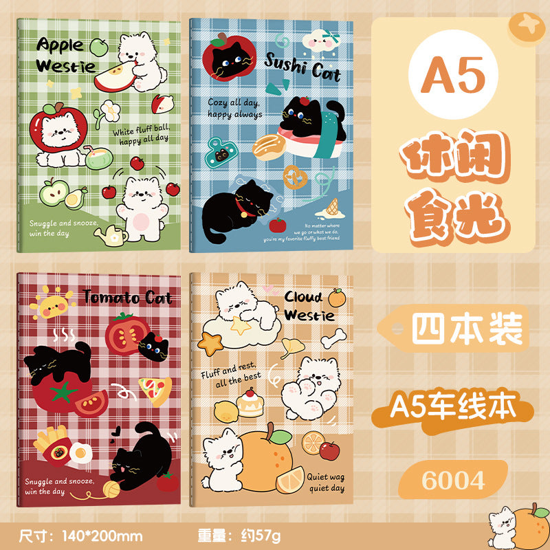 可爱A5线圈本学生笔记本高颜值作业本卡通办公文具记事本 Cute A5 Spiral-Bound Student Notebook—Stylish Homework Notebook, Cartoon-Themed Office Stationery, Notepad
