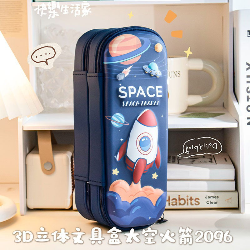 MOKA卡通动漫3D笔盒儿童文具盒可爱学生笔袋大容量创意铅笔盒 MOKA Cartoon 3D Pencil Case for Kids—Cute Student Pencil Case with Large Capacity