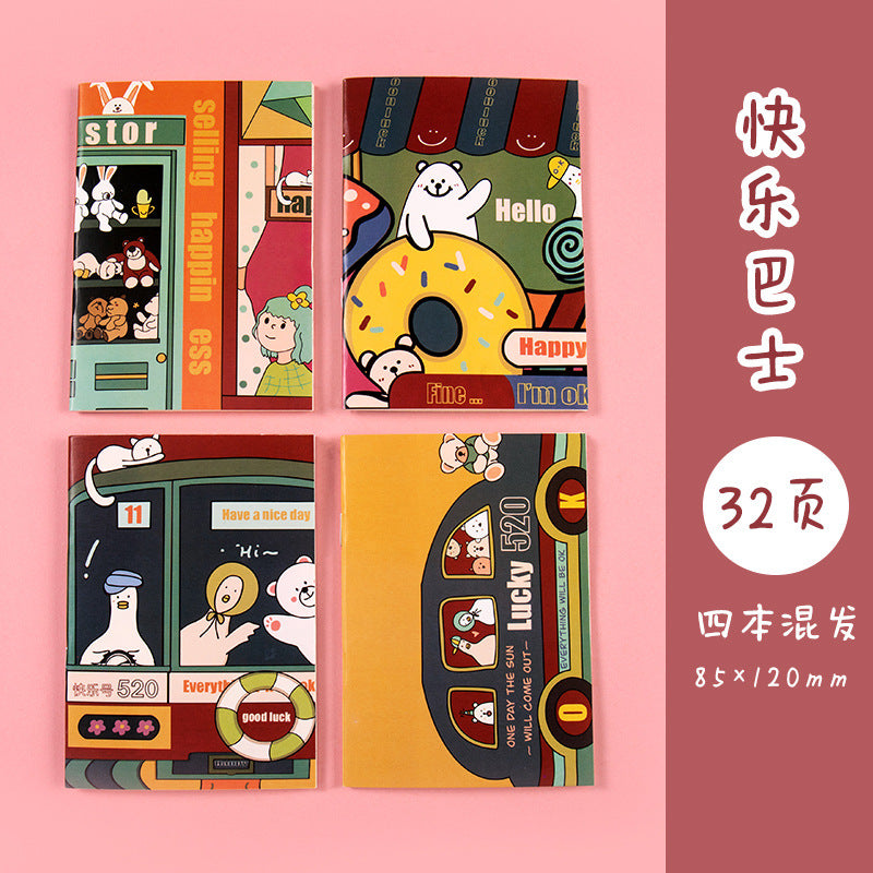 32P韩版可爱迷你记事本卡通动物圣诞款口袋笔记小本子小礼物奖品 32-Page Cute Mini Notebook: Cartoon Animals Christmas Edition—Pocket-Sized Notebook, Small Gift, or Prize