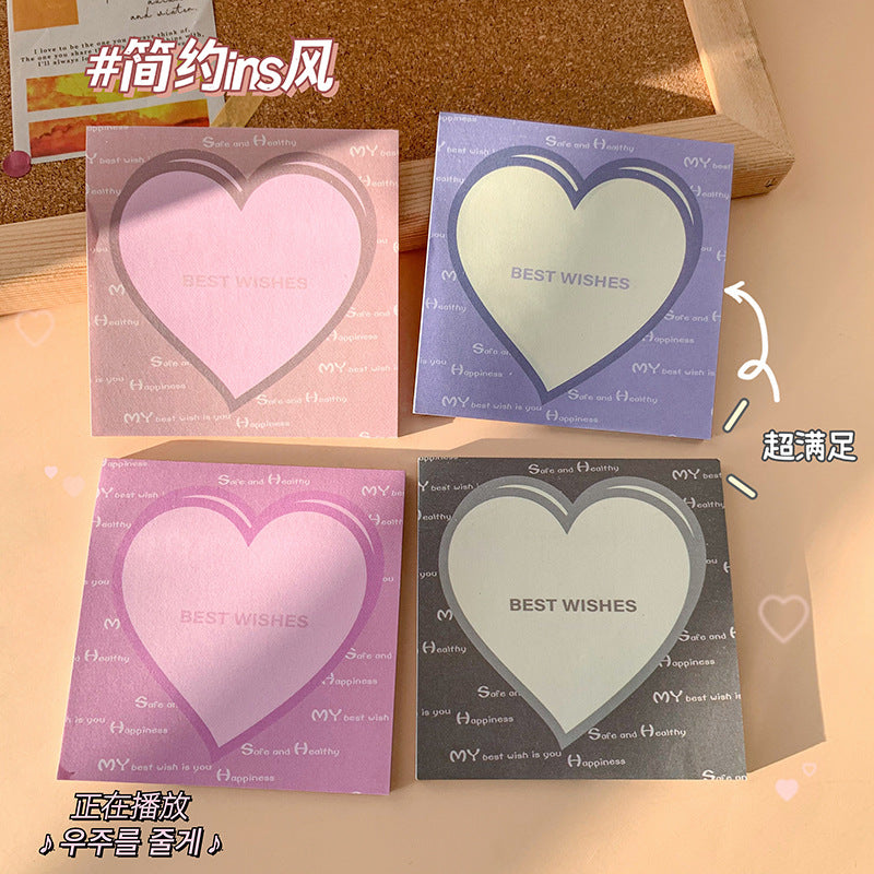 魔卡爱心卡通风景图案便签本学生手账留言纸随手撕便利贴Magic Card Cute Cartoon Scenery Pattern Sticky Note Pad, Student Planner, Note Paper, Tear-Off Sticky Notes