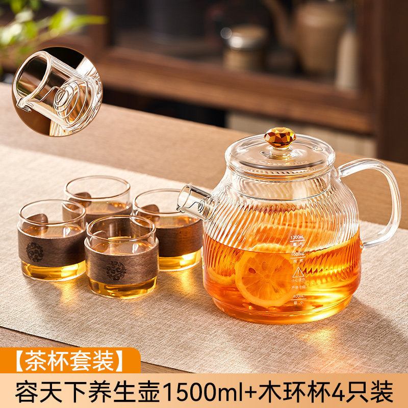 厂家定制玻璃壶高硼硅耐热玻璃煮茶壶可明火电陶炉大容量泡茶壶Glass Teapot: High-Borosilicate Heat-Resistant Glass Teapot Suitable for Open Flames and Electric Ceramic Stoves—Large-Capacity Teapot