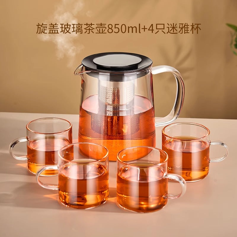 可拆卸茶壶玻璃耐高温围炉煮茶器大烧水壶泡茶专用煮茶壶Detachable Glass Teapot, Heat-Resistant, For Boiling Tea Over a Fire, Large Kettle, Specially Designed for Brewing Tea