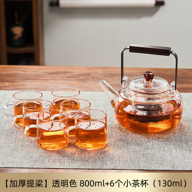 家用电陶炉煮茶器煮茶壶茶具泡茶壶加厚高硼硅玻璃养生茶壶 Home Electric Ceramic Stove Tea Maker, Teapot, Tea Set, Thickened High-Borosilicate Glass Health-Promoting Teapot