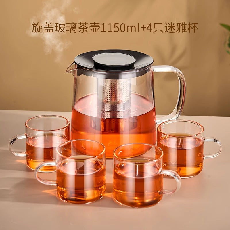 可拆卸茶壶玻璃耐高温围炉煮茶器大烧水壶泡茶专用煮茶壶Detachable Glass Teapot, Heat-Resistant, For Boiling Tea Over a Fire, Large Kettle, Specially Designed for Brewing Tea