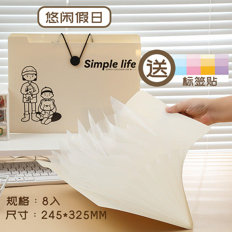 MOKA简生活系列5入8入12入搭扣文件夹PP多层A4文件袋收纳袋风琴包MOKA Simple Living Series 5-Pack, 8-Pack, and 12-Pack Snap-Closure Folders, PP Multi-Pocket A4 Document Bags, Storage Bags, Accordion-Style Bags