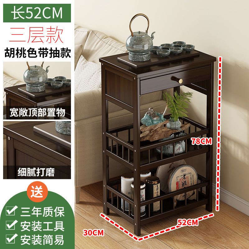 简易小茶几柜小桌子茶水间移动茶台客厅家用茶杯具泡茶桌简约现代Simple small tea cabinet, small table, tea corner, portable tea stand, living room, home use, teacup set, tea-making table, minimalist and modern