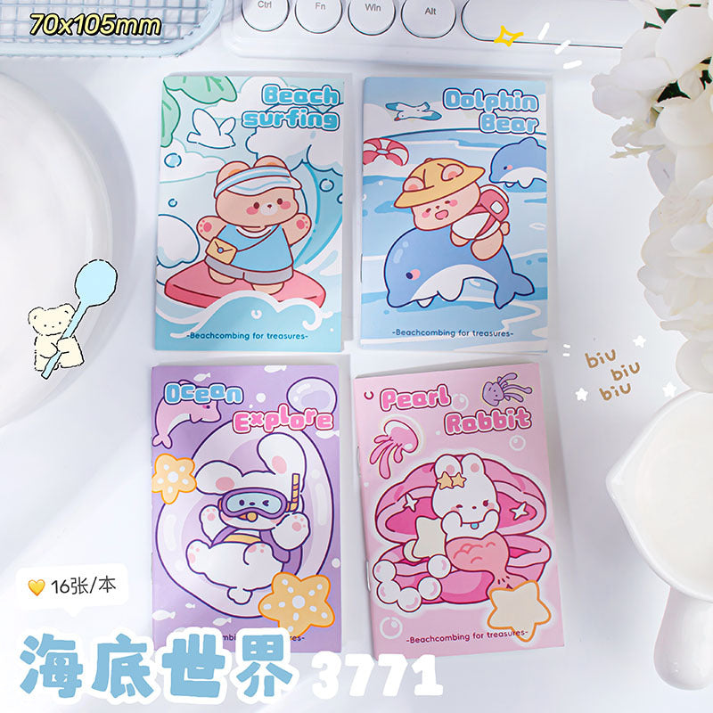 卡通骑马钉横线本软皮本笔记本记事本小本子可爱迷你学生随身账本Cartoon Horse-Printed Ruled Softcover Notebook, Notepad, Small Notebook—Cute Mini Student Pocket Notebook