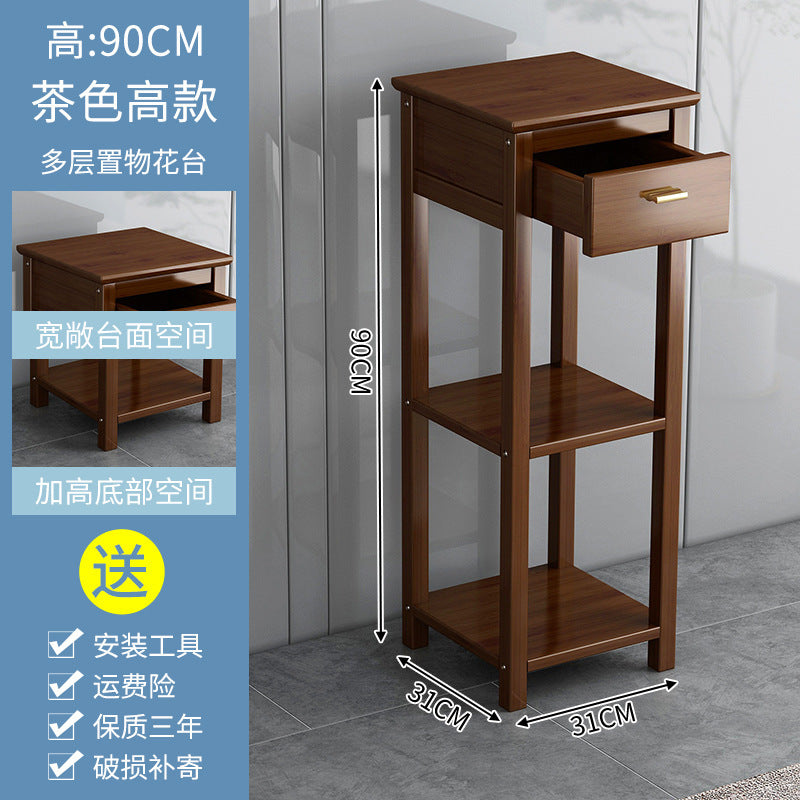 沙发边几小茶几实木客厅茶水柜家用卧室床头柜现代简约收纳置物架Sofa side table, small coffee table, solid wood living room tea cabinet, home bedroom bedside table, modern minimalist storage unit