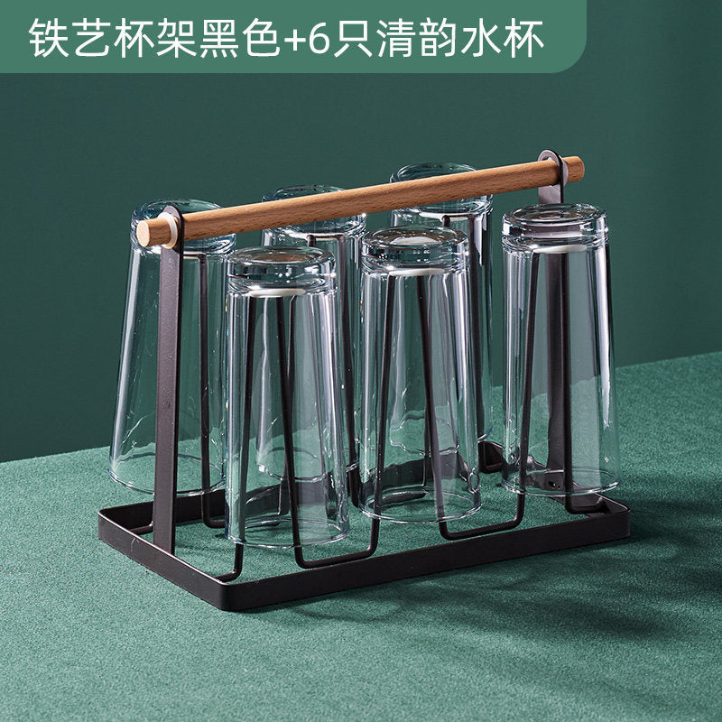 玻璃杯子收纳架家用客厅高级置物架茶杯水杯置物架桌面铁艺杯架Glass Cup Storage Rack, Home Living Room Premium Shelving Unit, Tea Cup and Water Glass Holder, Desktop Wrought Iron Cup Holder