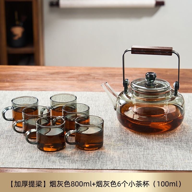 家用电陶炉煮茶器煮茶壶茶具泡茶壶加厚高硼硅玻璃养生茶壶 Home Electric Ceramic Stove Tea Maker, Teapot, Tea Set, Thickened High-Borosilicate Glass Health-Promoting Teapot