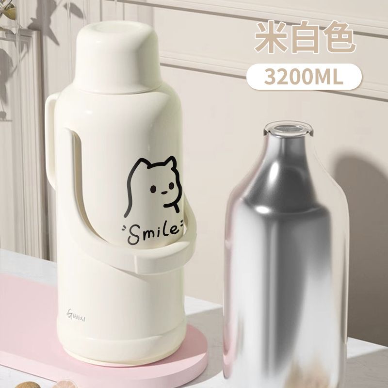 捷安玺大容量家用暖水壶加厚玻璃内胆热水瓶学生专用宿舍保温壶Large-Capacity Household Electric Kettle with Thickened Glass Liner—Insulated Water Bottle for Student Dormitories