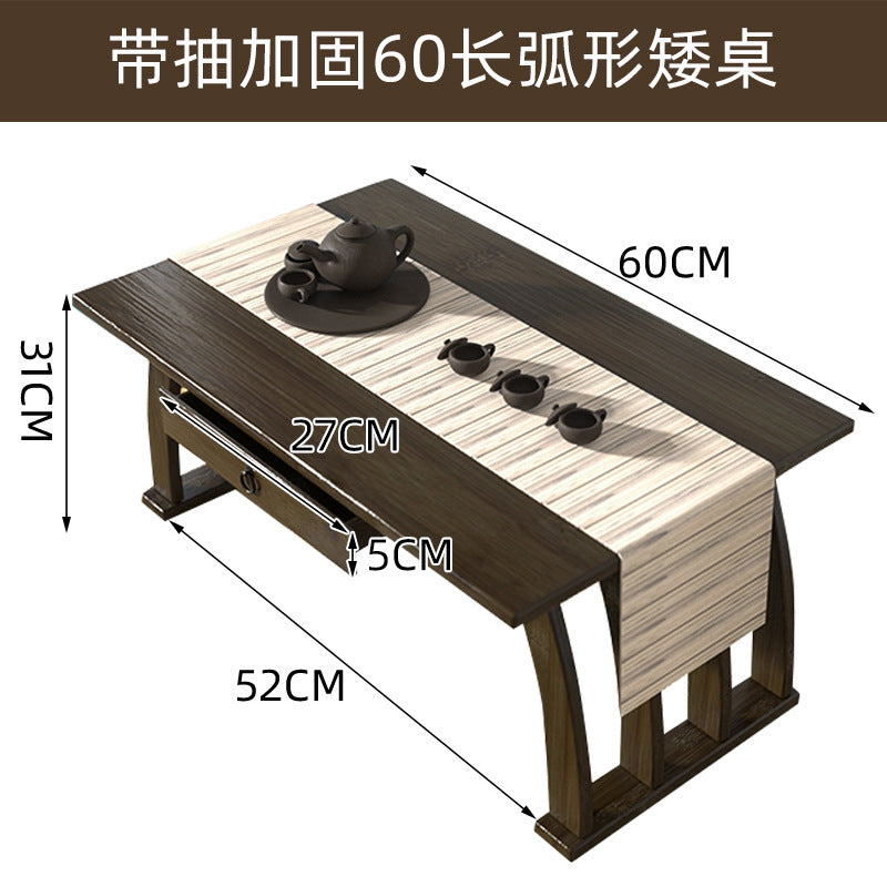 中式飘窗小茶几榻榻米简约窗台阳台楠竹茶桌矮桌地毯小型桌子坐地Chinese-style bay window, small tea table, tatami, minimalist windowsill, balcony, nan bamboo tea table, low table, rug, small table, floor-standing