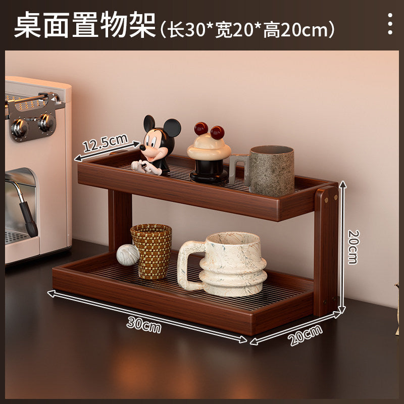 博古架多层楠竹小型桌面茶具架子置物架展示柜台面桌上茶杯收纳架Multi-tiered nanmu bamboo display cabinet, small tabletop tea set stand, storage rack, display cabinet, tabletop teacup organiser