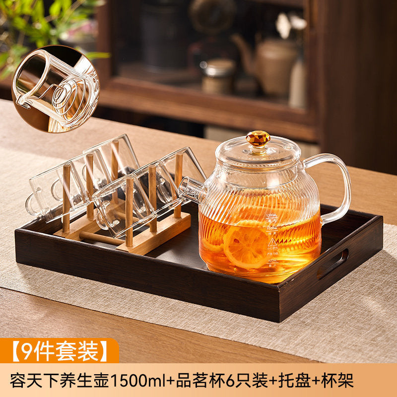 厂家定制玻璃壶高硼硅耐热玻璃煮茶壶可明火电陶炉大容量泡茶壶Glass Teapot: High-Borosilicate Heat-Resistant Glass Teapot Suitable for Open Flames and Electric Ceramic Stoves—Large-Capacity Teapot
