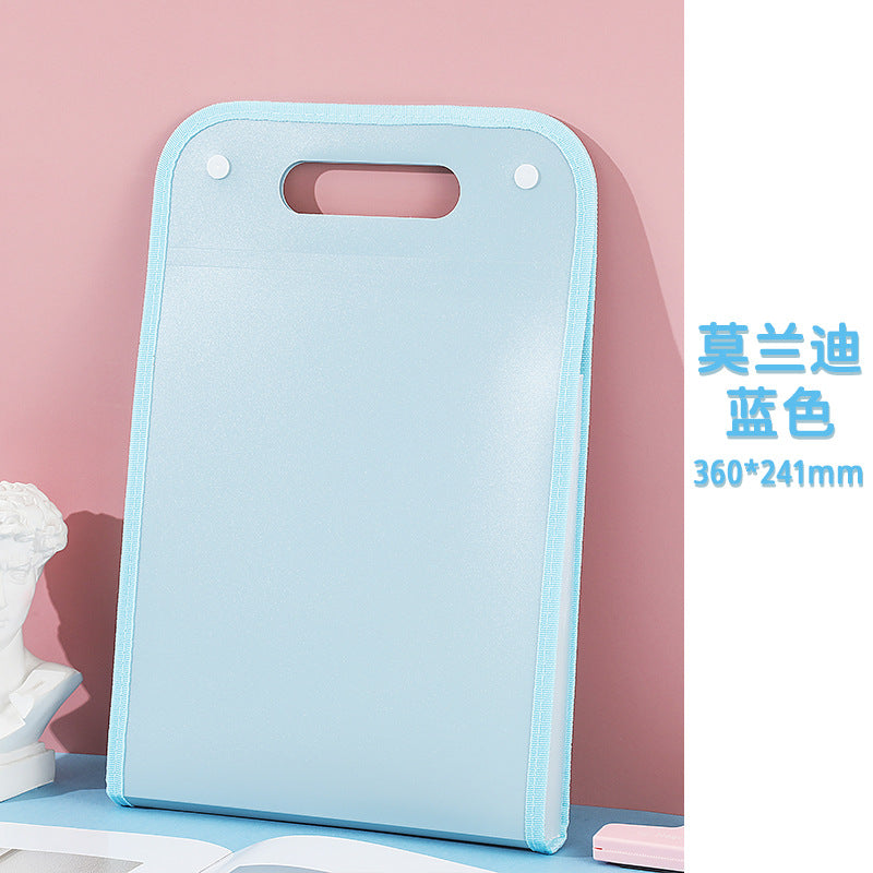 MOKA手提竖式风琴包初中小学生用试卷夹卷子收纳袋整理神器文件袋MOKA Vertical Accordion-Style Tote Bag for Elementary and Middle School Students—Test Paper Holder, Exam Paper Storage Bag, Organization Essential, Document Pouch