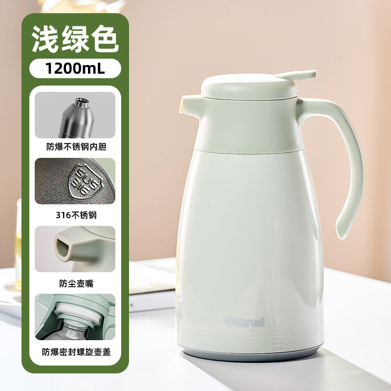 捷安玺升级款不锈钢保温壶高颜值大容量热水瓶家用办公宿舍暖水壶Stainless Steel Insulated Thermos Stylish, Large-Capacity Hot Water Bottle for Home, Office, and Dorm Rooms