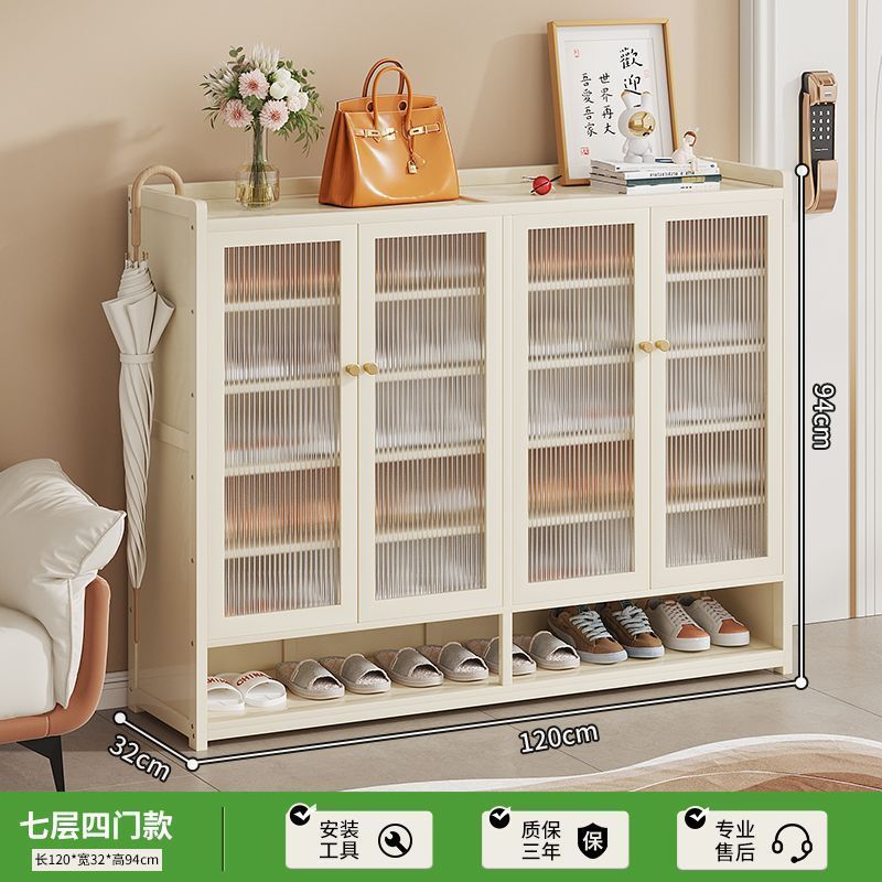 鞋柜家用门口室内玄关柜一体新款爆款储物柜大容量鞋架奶油白Shoe Cabinet – New, Best-Selling All-in-One Home Entryway Storage Unit with Large Capacity Shoe Rack – Cream White