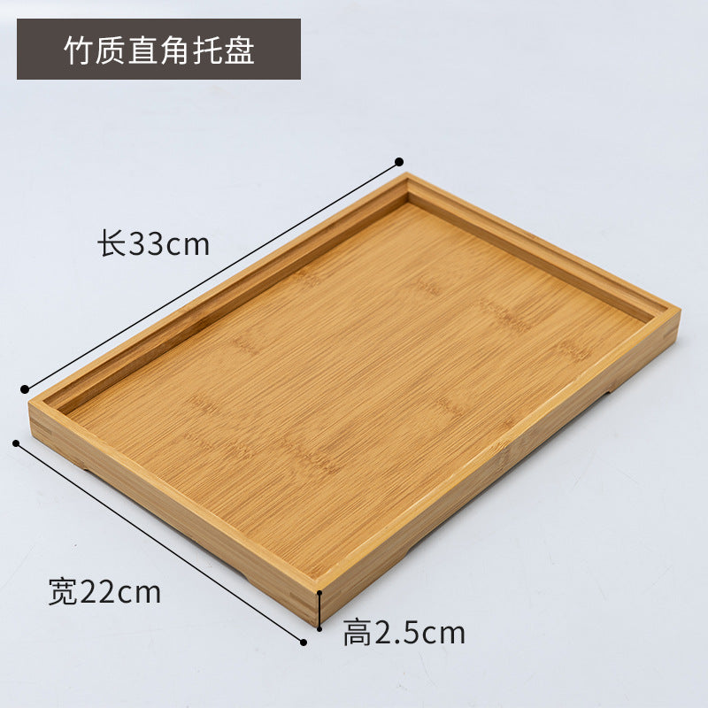 烧烤店菜盘烧烤盘楠竹托盘长方形竹制茶托盘双耳茶盘民宿面食餐盘Barbecue restaurant serving platters, barbecue trays, nanmu bamboo trays, rectangular bamboo tea trays, double-handled tea trays, bed-and-breakfast noodle serving plates