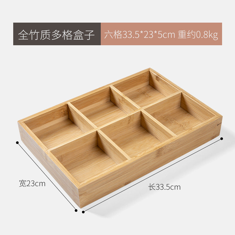 桌面防尘茶包收纳盒竹制文玩首饰置物盒药物分装盒子九宫格储物盒Desk-top dust-proof tea bag storage box; bamboo box for collectables and jewellery; medicine portioning box; 3x3 grid storage box