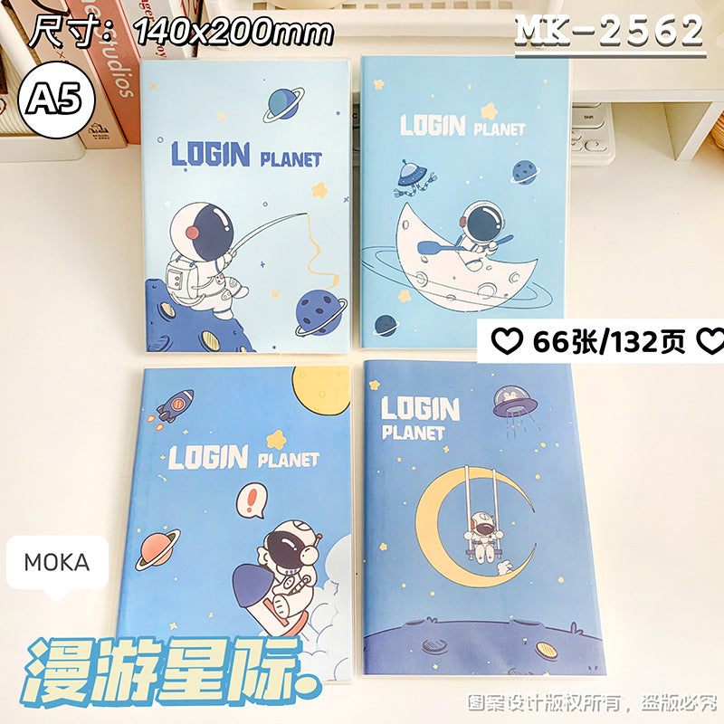 MOKA新款A6胶套笔记本A5学生办公高颜值加厚本子记笔记小清新本子MOKA's New A6 Plastic-Covered Notebook: A5 Size for Students and Office Use—Stylish, Thick-Paged Notebook for Note-Taking with a Fresh, Minimalist Design