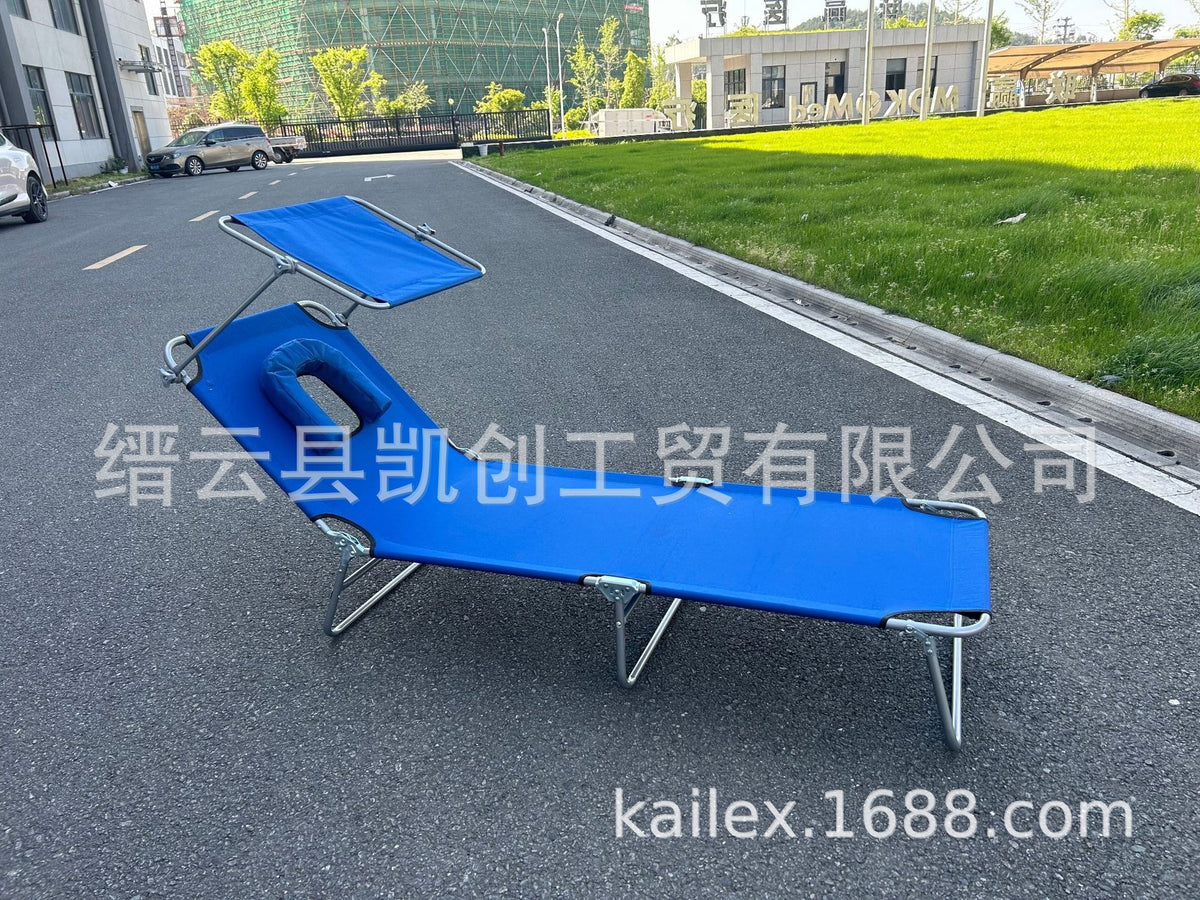 户外沙滩床带孔晒背趴椅折叠床单人家用午休床便携式行军床多色Outdoor Beach Lounger with Ventilation Holes for Sunbathing, Folding Sun Lounger, Home Use Nap Bed, Portable Camping Bed, Available in Multiple Colours