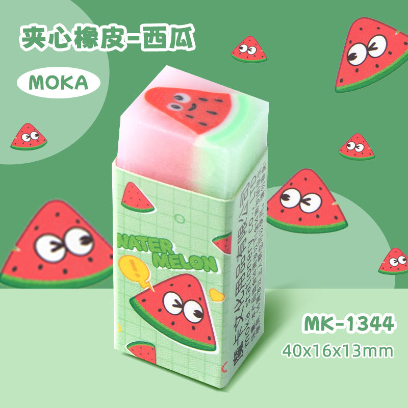 MOKA可切卡通夹心橡皮学生幼儿园环可爱萌宠绘画橡皮文具奖品MOKA Cuttable Cartoon-Printed Filled Erasers for Students and Preschoolers—Cute Pet-Themed Art Erasers, Stationery, and Prizes