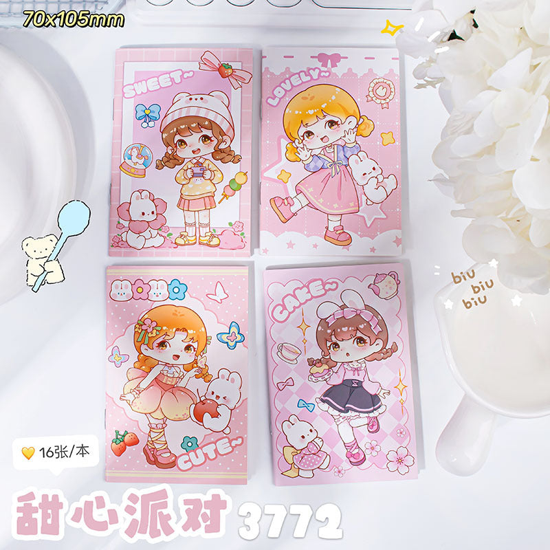 卡通骑马钉横线本软皮本笔记本记事本小本子可爱迷你学生随身账本Cartoon Horse-Printed Ruled Softcover Notebook, Notepad, Small Notebook—Cute Mini Student Pocket Notebook
