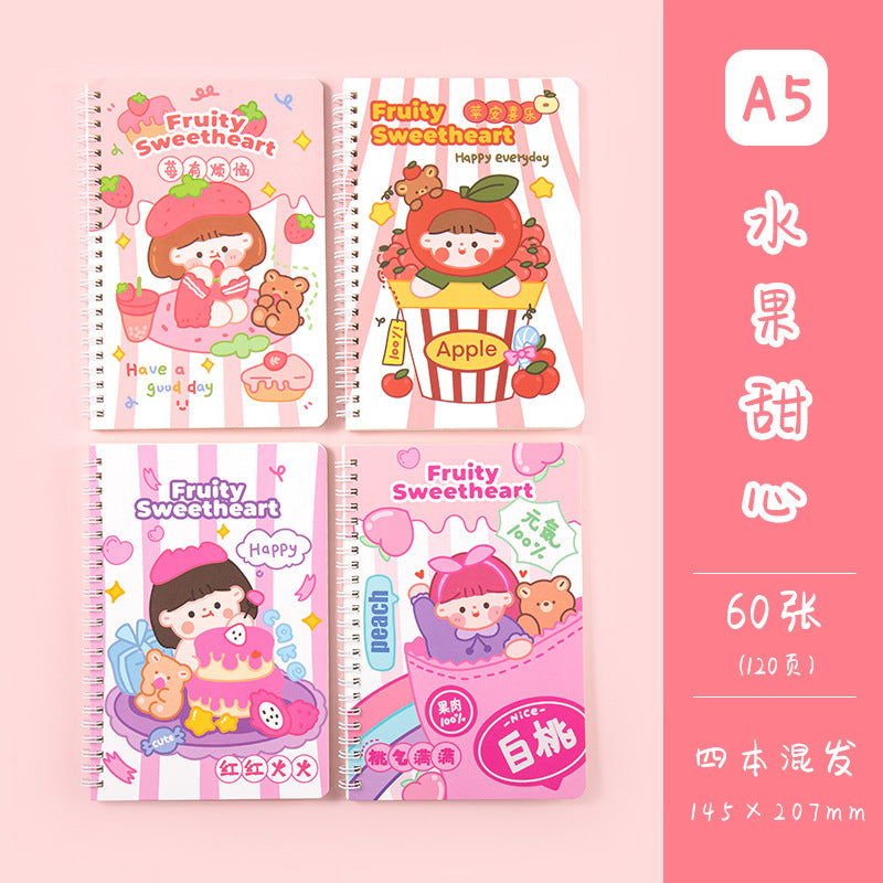 魔卡A5线圈本线圈横线本卡通学生文具记事本笔记本商务礼品活页 Magic Card A5 Spiral Notebook, Horizontal-Line Spiral Notebook, Cartoon-Themed Student Stationery, Notepad, Notebook, Business Gift, Loose-Leaf