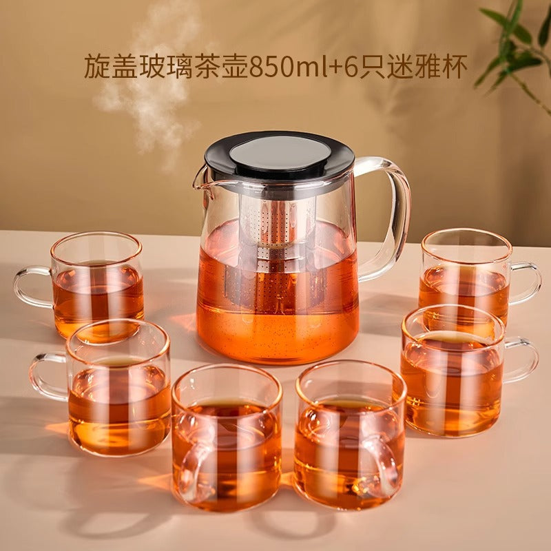 可拆卸茶壶玻璃耐高温围炉煮茶器大烧水壶泡茶专用煮茶壶Detachable Glass Teapot, Heat-Resistant, For Boiling Tea Over a Fire, Large Kettle, Specially Designed for Brewing Tea