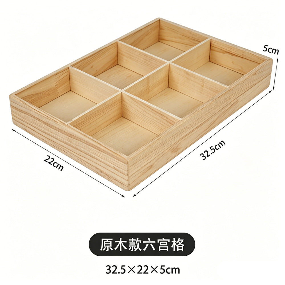 围炉煮茶分格托盘零食点心果盘水果盘中式四宫格木质九宫格干果盘Wooden four-compartment tray for boiling tea by the fire; snack tray; pastry tray; fruit platter; Chinese-style four-compartment wooden tray; nine-compartment wooden tray for dried fruit
