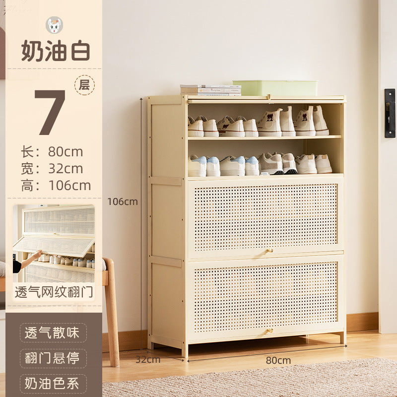 鞋柜家用门口入户鞋架子多层室内新款2025爆款神器简易收纳省空间Shoe cabinet for home use; entryway shoe rack; multi-tiered; new indoor design; best-seller; handy storage solution; space-saving
