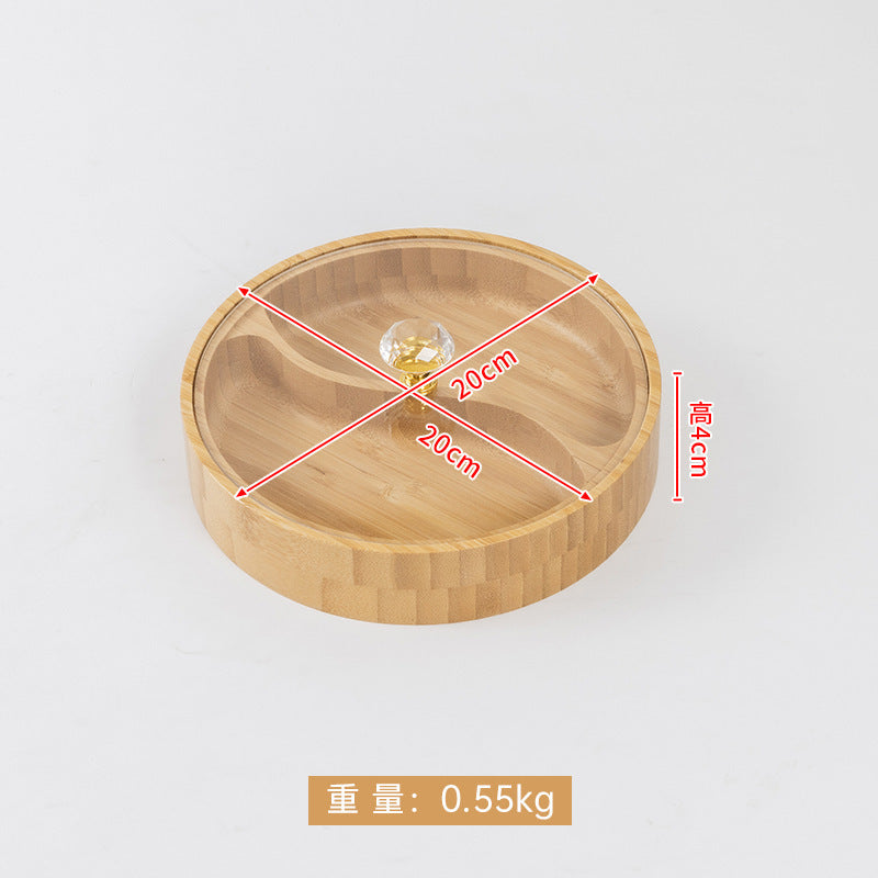 木质干果盘实木糖果点心围炉煮茶托盘家用中式茶盘订婚结婚果盘盒Wooden dried fruit tray, solid wood sweet and biscuit tray, tea-brewing tray for gathering round the fire, home-use Chinese-style tea tray, engagement and wedding fruit tray box