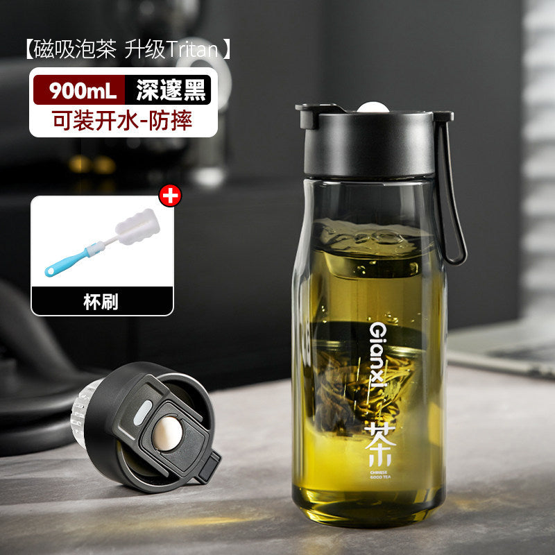 GIANXI捷安玺磁吸泡茶杯茶水分离Tritan泡茶杯大容量车载塑料杯GIANXI Magnetic Tea Cup with Tea-Water Separation, Tritan Tea Cup, Large-Capacity Plastic Car Cup