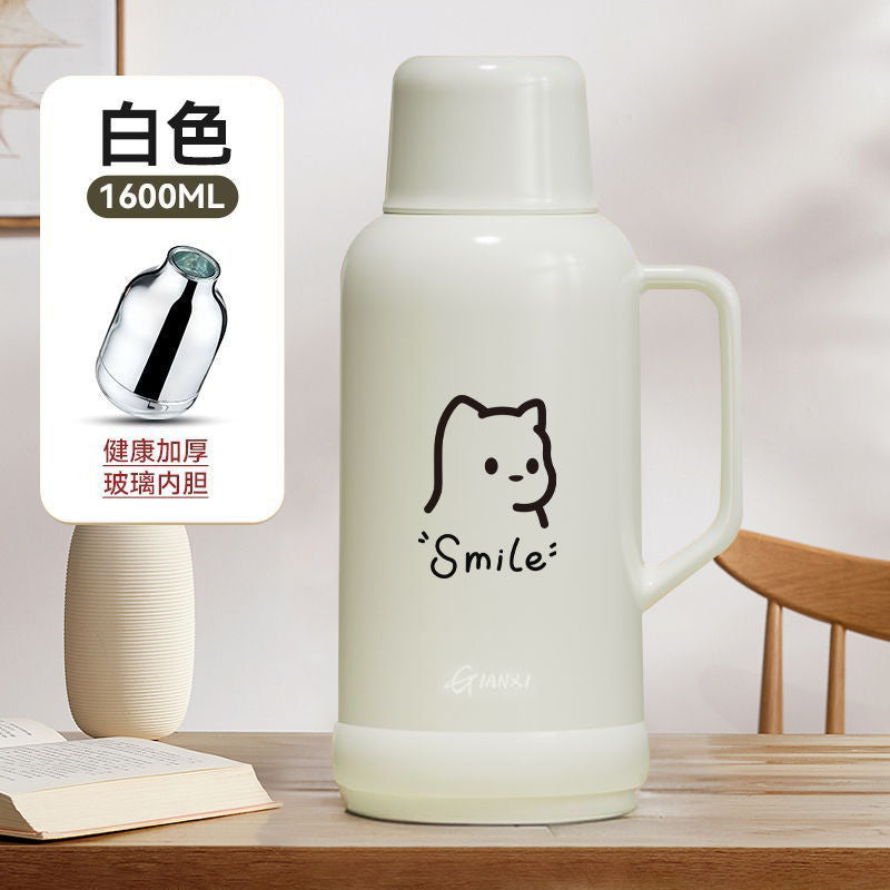 捷安玺大容量家用暖水壶加厚玻璃内胆热水瓶学生专用宿舍保温壶Large-Capacity Household Electric Kettle with Thickened Glass Liner—Insulated Water Bottle for Student Dormitories