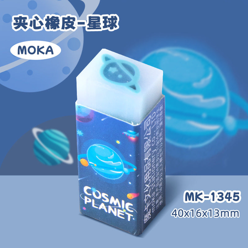 MOKA可切卡通夹心橡皮学生幼儿园环可爱萌宠绘画橡皮文具奖品MOKA Cuttable Cartoon-Printed Filled Erasers for Students and Preschoolers—Cute Pet-Themed Art Erasers, Stationery, and Prizes