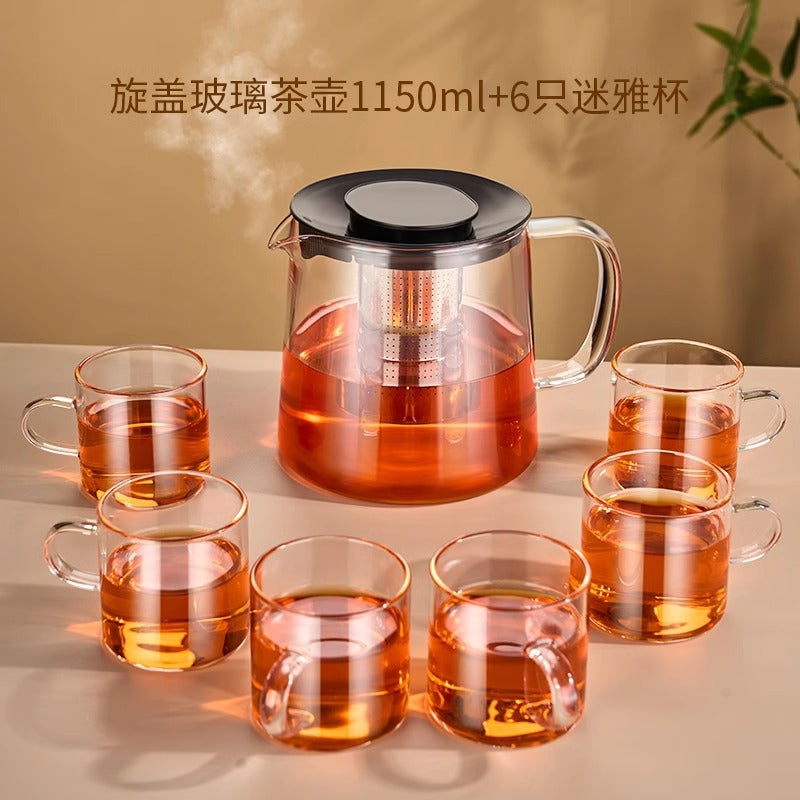 可拆卸茶壶玻璃耐高温围炉煮茶器大烧水壶泡茶专用煮茶壶Detachable Glass Teapot, Heat-Resistant, For Boiling Tea Over a Fire, Large Kettle, Specially Designed for Brewing Tea