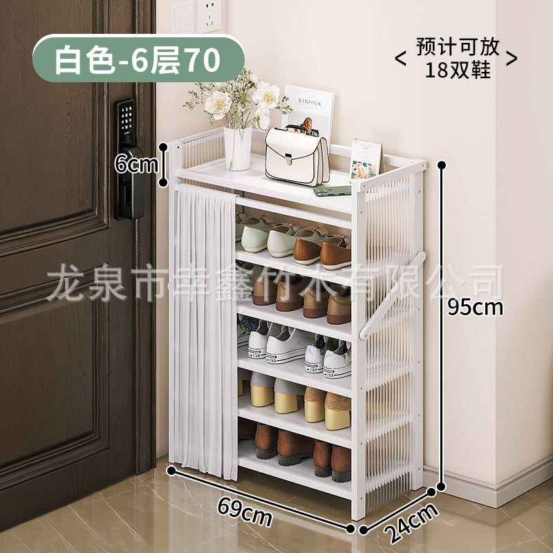 亚克力折叠鞋架小窄免安装防尘鞋柜家用门口多层出租房置物收纳架Acrylic folding shoe rack – compact, narrow, no assembly required, dust-proof shoe cupboard for home use; multi-tier storage rack for hallways and rented accommodation