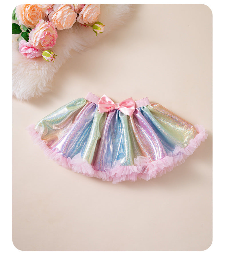 女宝宝婴儿生日派对套装独角兽哈衣彩虹半身裙发带Baby Girl Birthday Party Set: Unicorn Onesie, Rainbow Skirt, and Headband