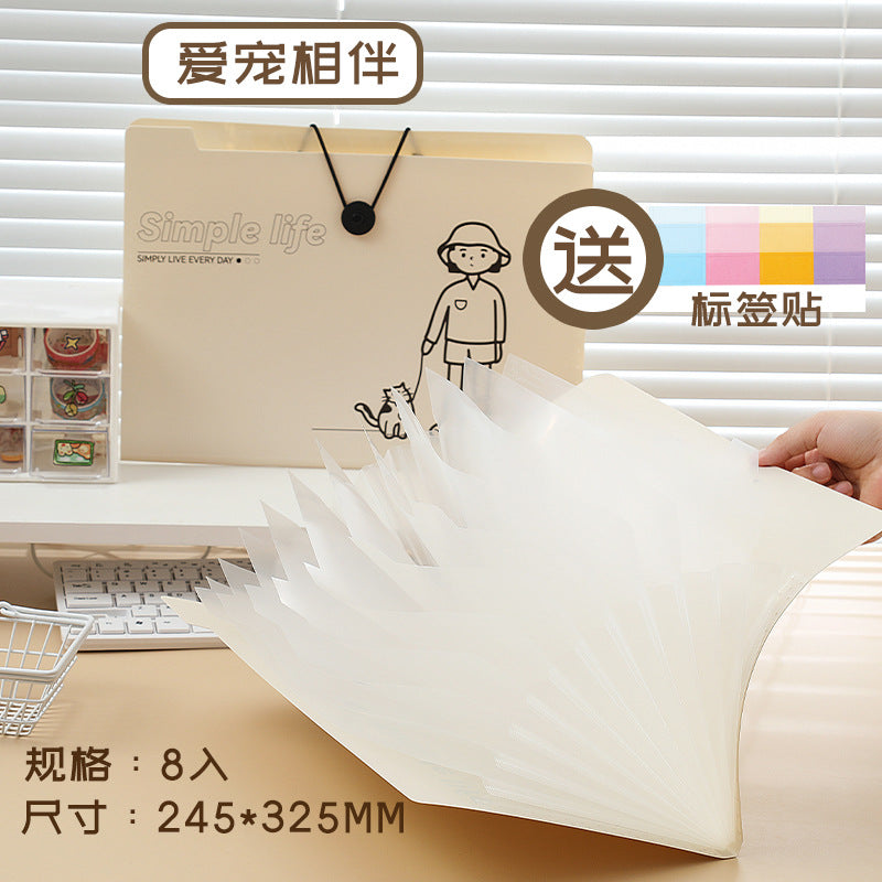 MOKA简生活系列5入8入12入搭扣文件夹PP多层A4文件袋收纳袋风琴包MOKA Simple Living Series 5-Pack, 8-Pack, and 12-Pack Snap-Closure Folders, PP Multi-Pocket A4 Document Bags, Storage Bags, Accordion-Style Bags
