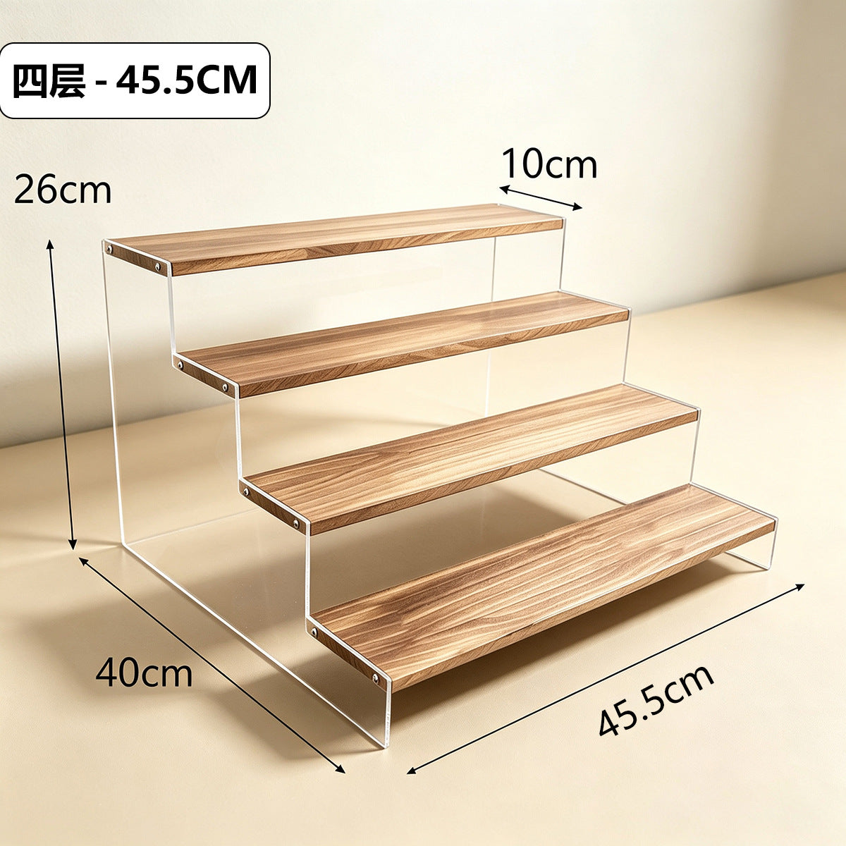 亚克力盲盒展示架阶梯手办公仔化妆品陈列收纳架加宽家居置物架Acrylic blind box display stand, tiered handheld figurine and cosmetics display and storage rack, extra-wide home storage rack