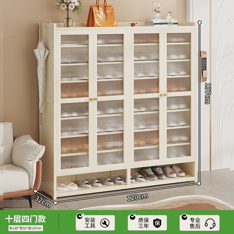 鞋柜家用门口室内玄关柜一体新款爆款储物柜大容量鞋架奶油白Shoe Cabinet – New, Best-Selling All-in-One Home Entryway Storage Unit with Large Capacity Shoe Rack – Cream White