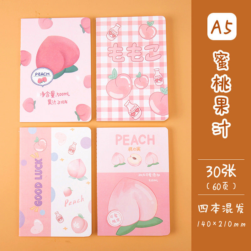记事本可爱卡通学生用品作文本创意图案A5车线本子笔记本Notebooks: Cute Cartoon Student Supplies, Creative Design A5 Stitched Notebooks