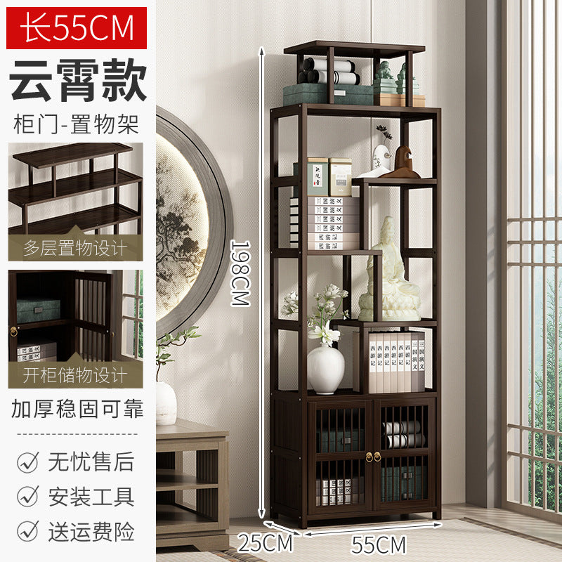 新中式博古架多宝阁 实木置物架客厅隔断展示柜古董摆件架New Chinese-style display cabinet, multi-shelf cabinet; solid wood shelving unit, living room room divider, display cabinet, antique ornament stand
