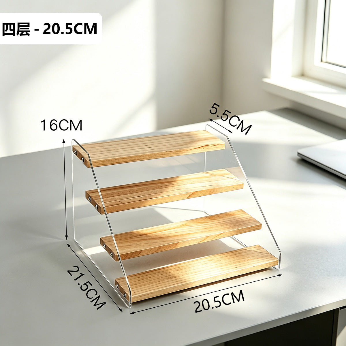 阶梯展示架多层桌面亚克力透明简约置物架手办玩具绿植摆件陈列架Stepped display stand – multi-tiered tabletop acrylic transparent minimalist shelving unit for figurines, toys, houseplants and decorative items